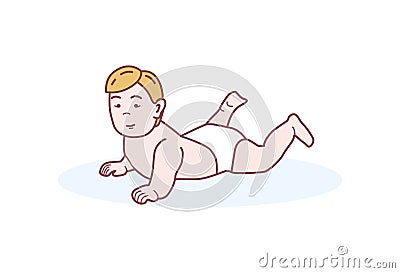 Little baby in flat style Vector Illustration